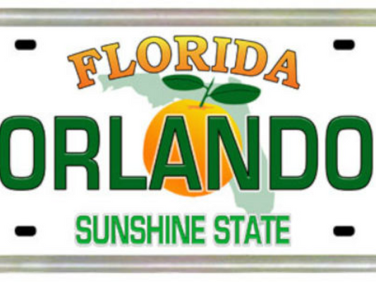 Orlando Florida License Plate Acrylic Small Fridge Collector's Souvenir Magnet 2" X 1.25"