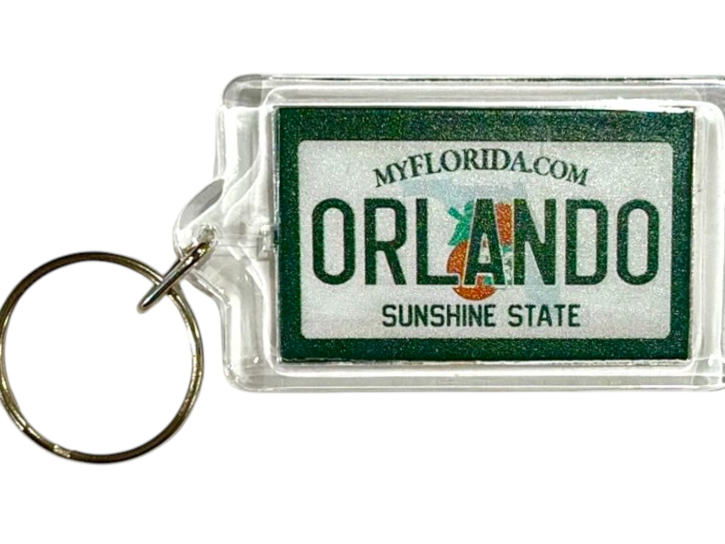 Orlando Florida License Plate Acrylic Rectangular Souvenir Keychain 2.5" X 1.5"