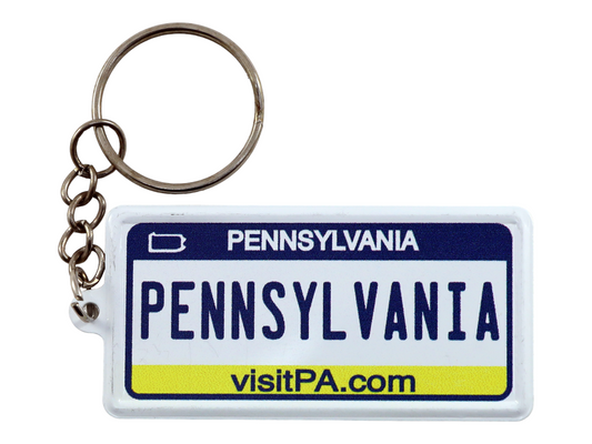 Pennsylvania License Plate Aluminum Ultra-Slim Rectangular Souvenir Keychain 2.5" X 1.25"x 0.06"