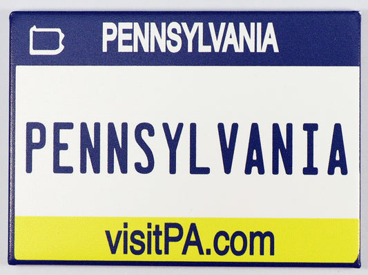 Pennsylvania License Plate Fridge Collector's Souvenir Magnet 2.5" X 3.5"