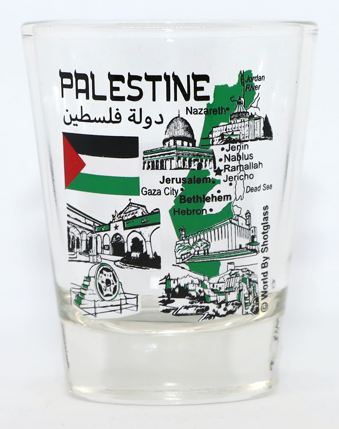 Palestine Landmarks And Icons Collage Shot Glass