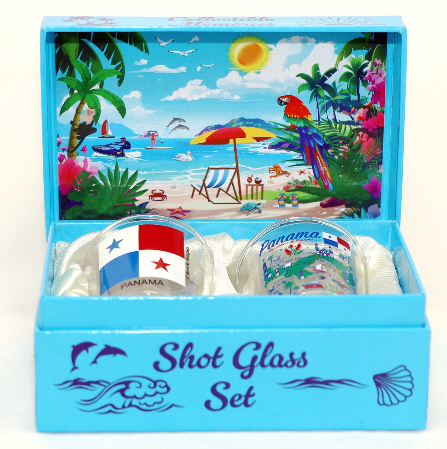 Panama Central America Boxed Shot Glass Set (Set of 2)