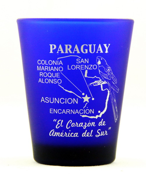 Paraguay Cobalt Blue Frosted Shot Glass