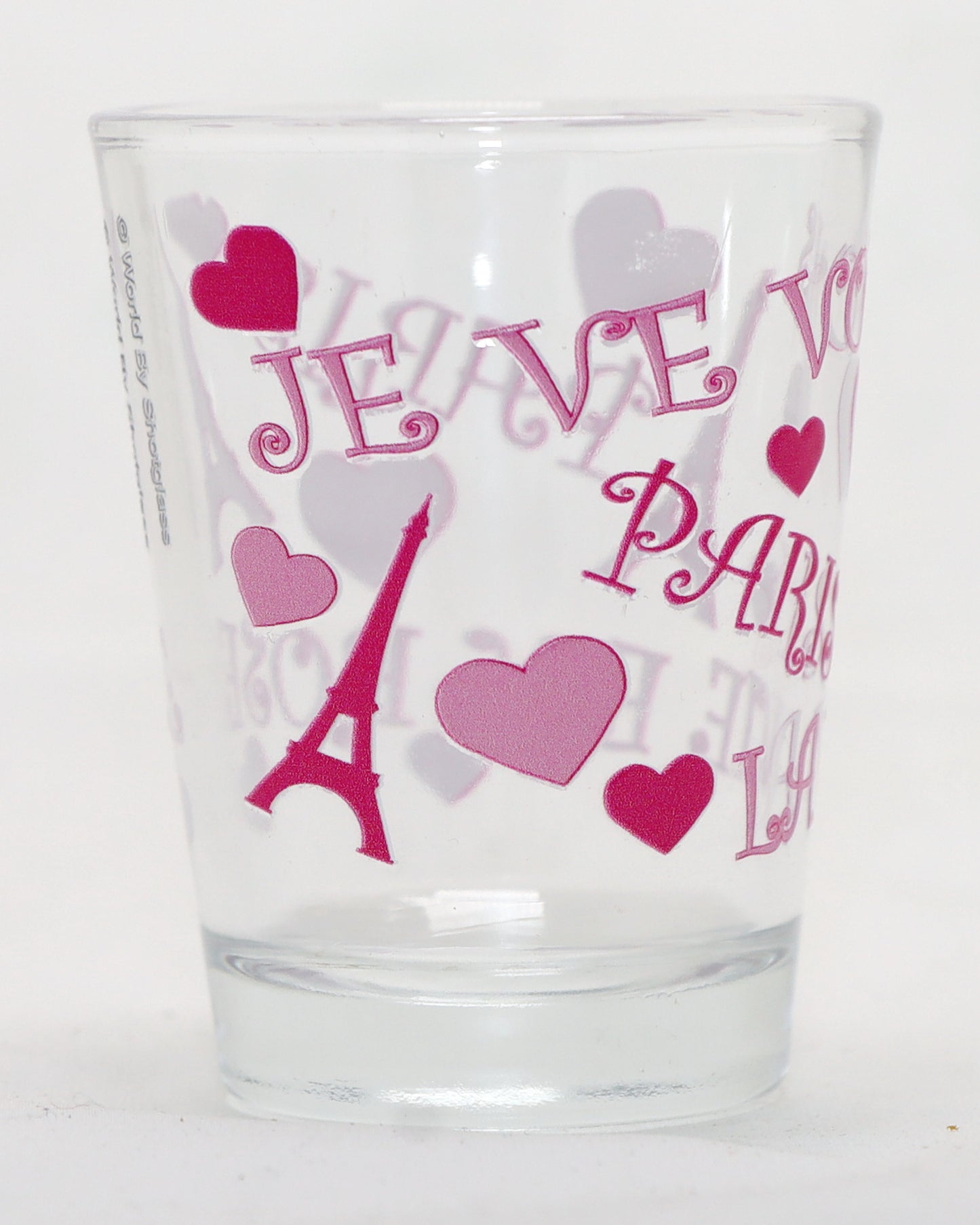 Paris France Eiffel Tower and Hearts Collage Shot Glass