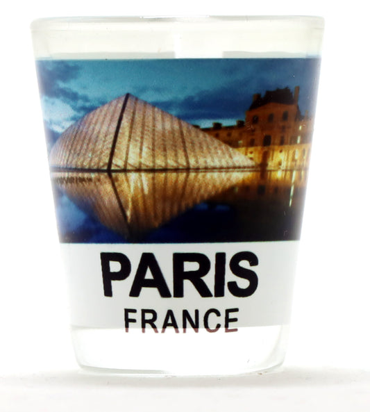 Paris France Louvre Color Photo Shot Glass