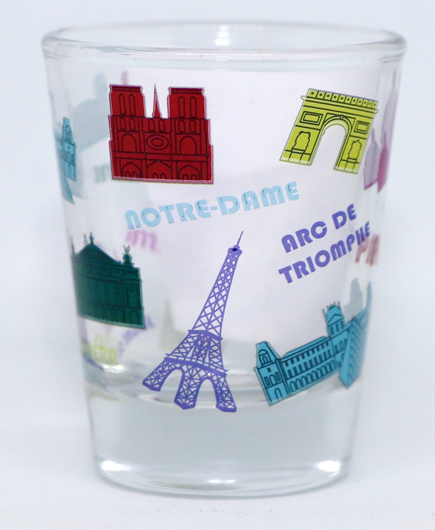 Paris France Color Landmarks Collage Shot Glass