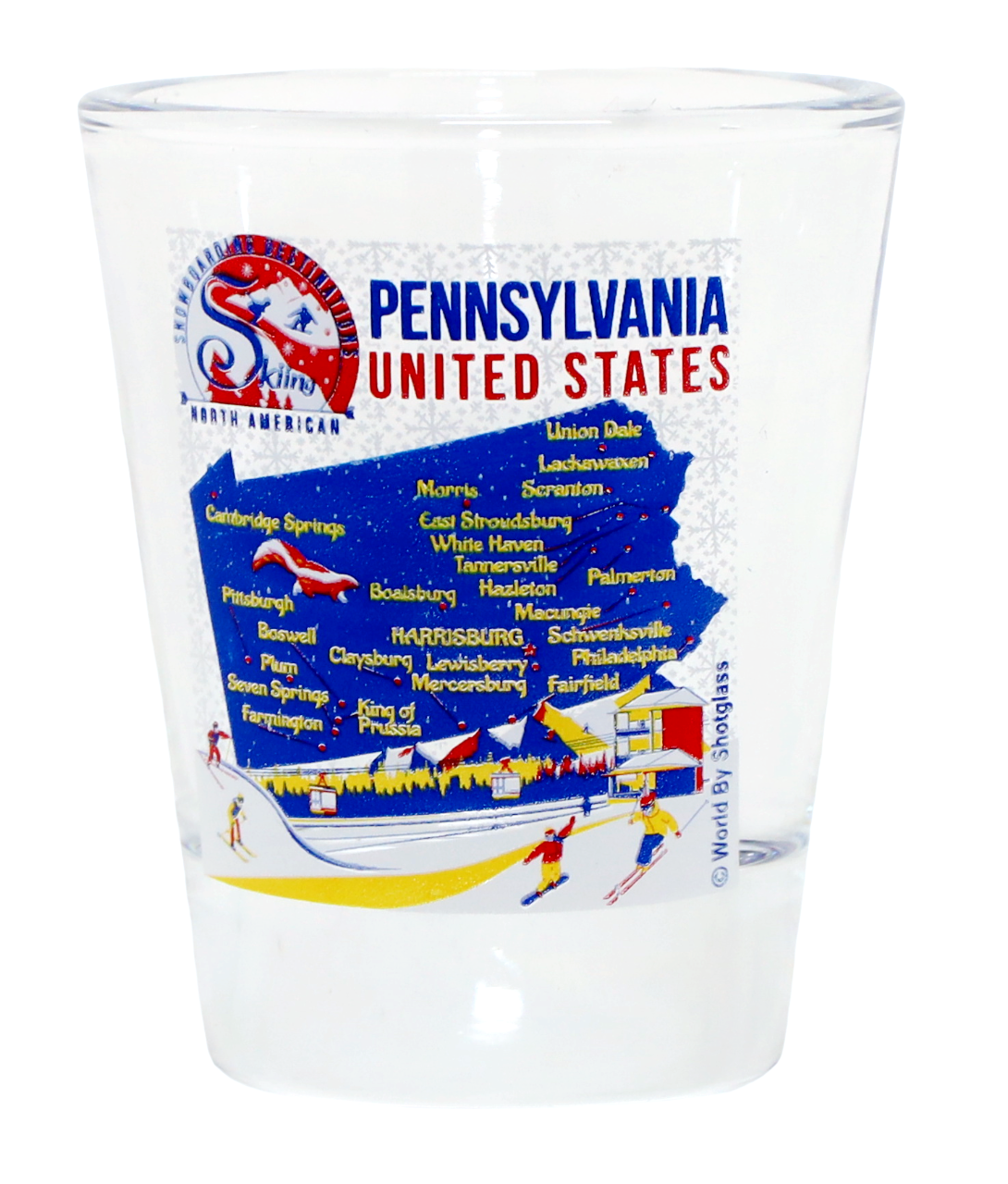 Pennsylvania North American Skiing and Snowboarding Destinations Shot Glass