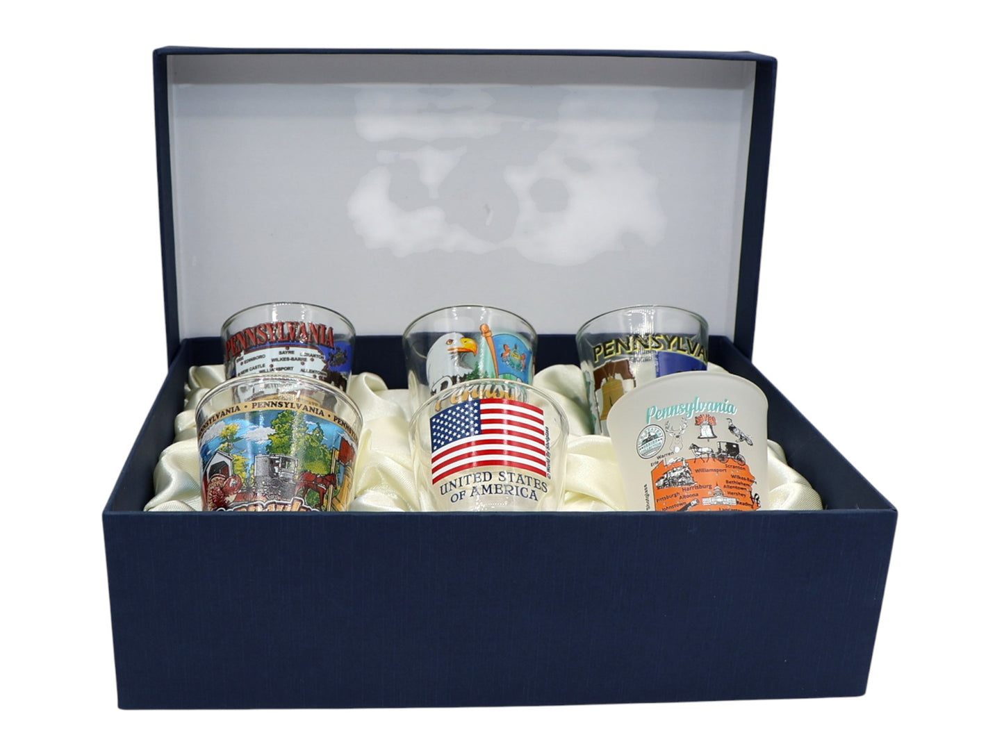 Pennsylvania United States USA Souvenir Boxed Shot Glass Set (Set of 6)