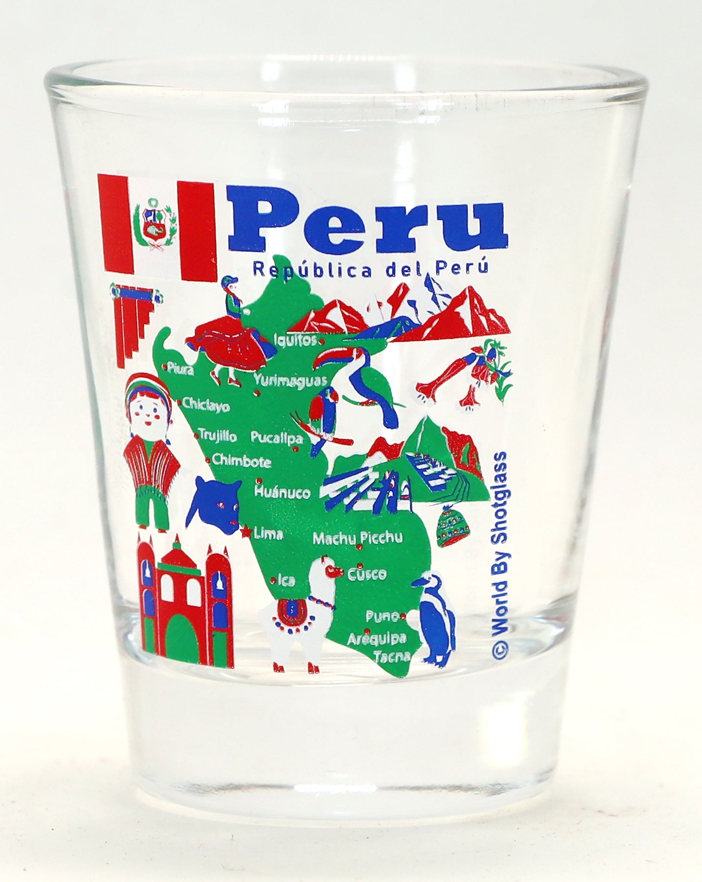 Peru Landmarks and Icons Collage Shot Glass