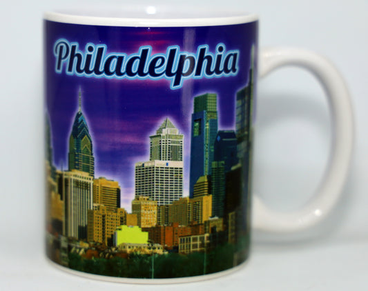 Philadelphia Pennsylvania Purple Skyline Mug 11 oz