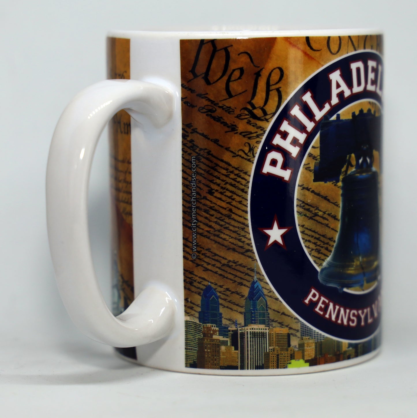 Philadelphia Pennsylvania Yellow Liberty Bell Coffee Mug 11 oz