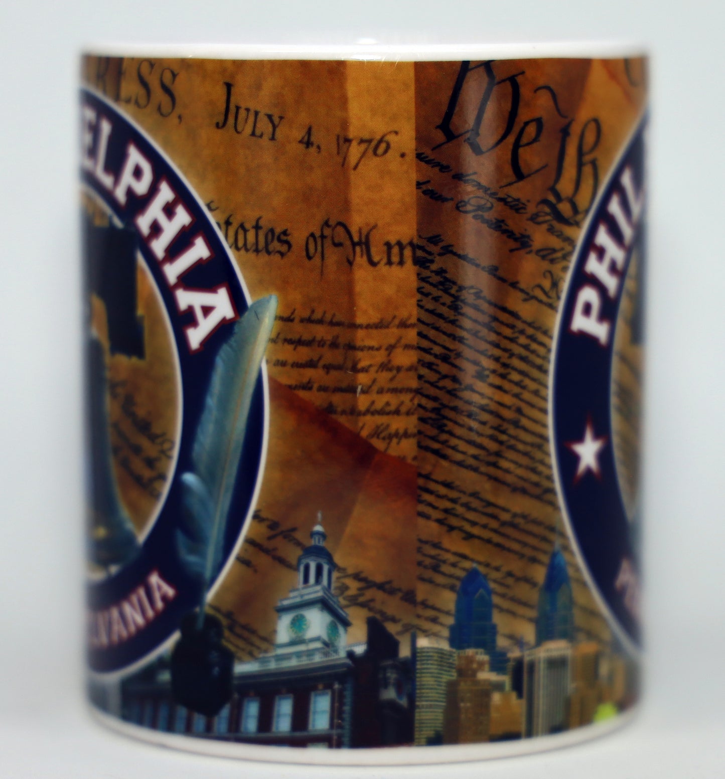 Philadelphia Pennsylvania Yellow Liberty Bell Coffee Mug 11 oz