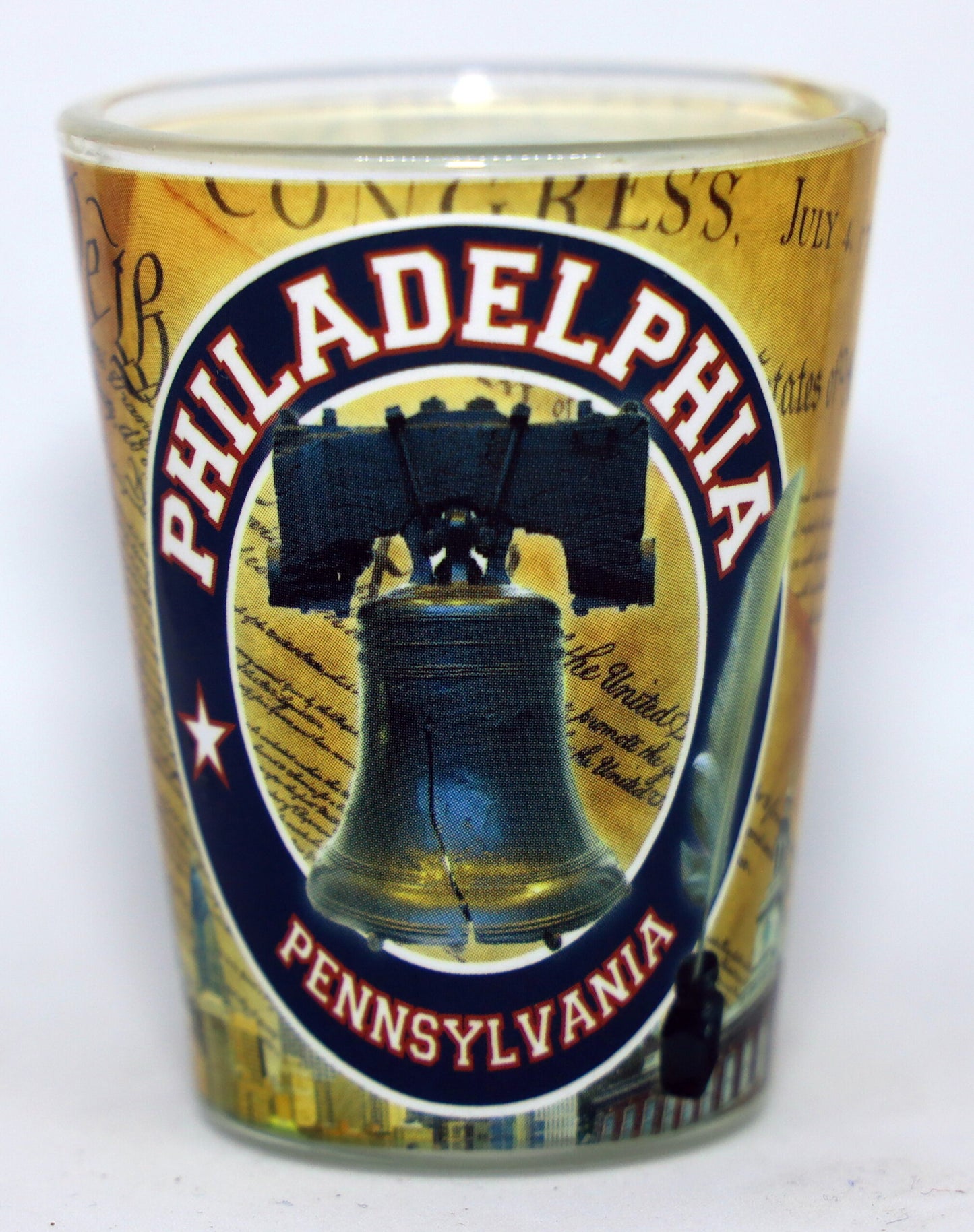 Philadelphia Pennsylvania Yellow Liberty Bell Shot Glass