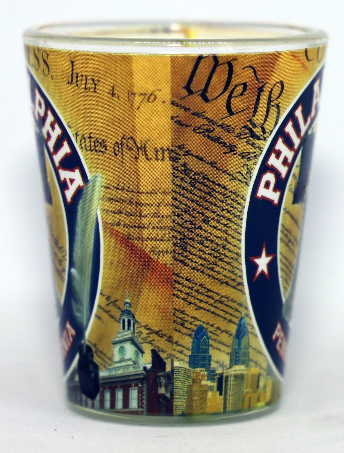 Philadelphia Pennsylvania Yellow Liberty Bell Shot Glass