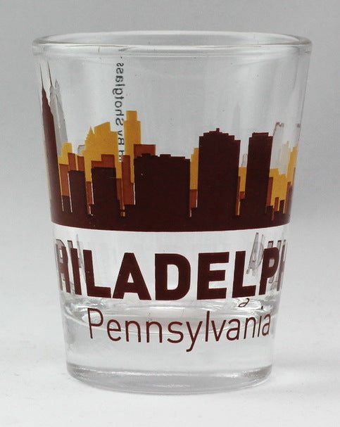 Philadelphia Pennsylvania Sunset Skyline Shot Glass