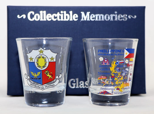Philippines Souvenir Boxed Shot Glass Set (Set of 2)