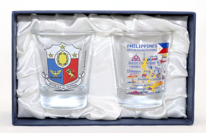 Philippines Souvenir Boxed Shot Glass Set (Set of 2)