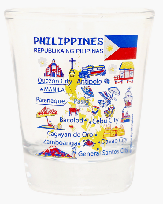 Philippines Landmarks And Icons Collage Shot Glass
