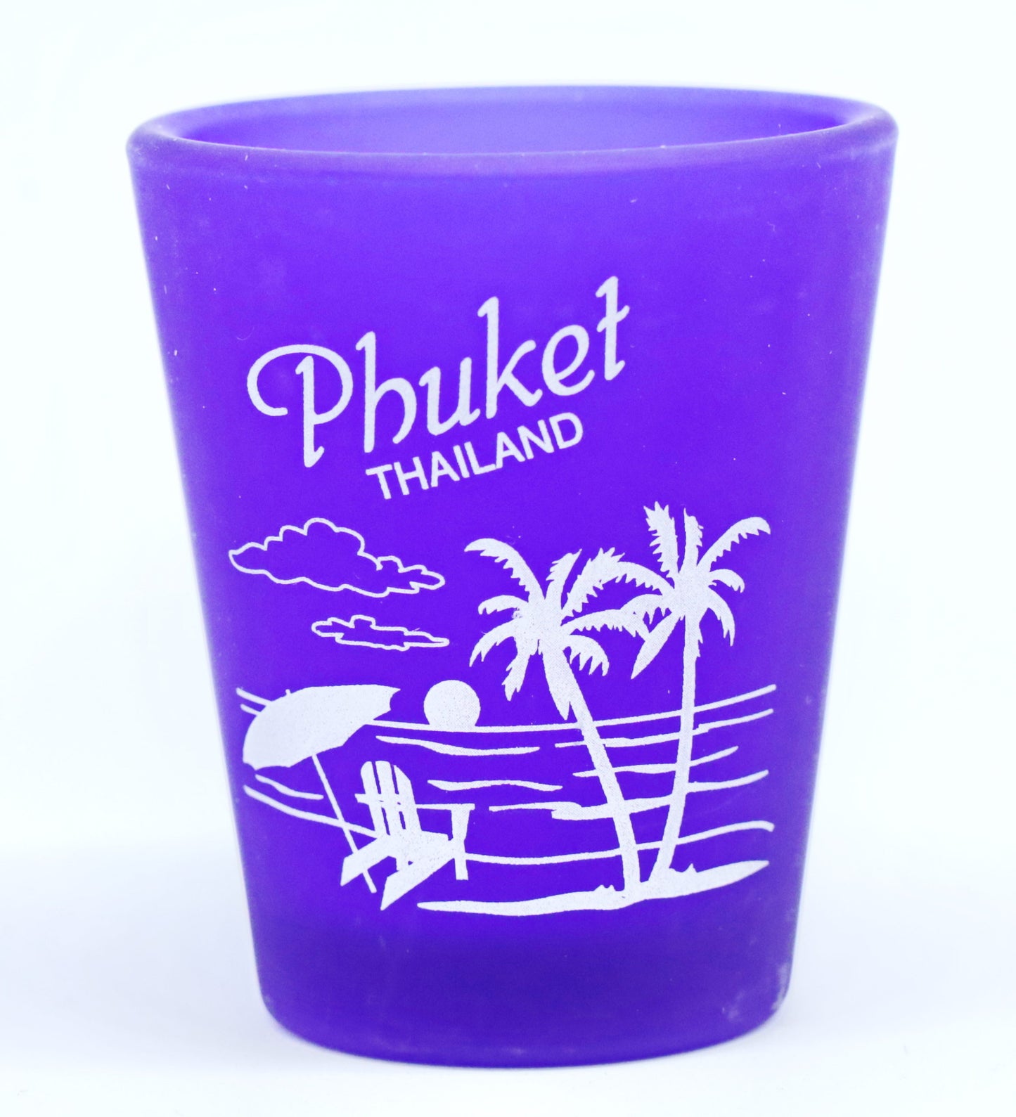 Phuket Thailand Cobalt Blue Frosted Shot Glass