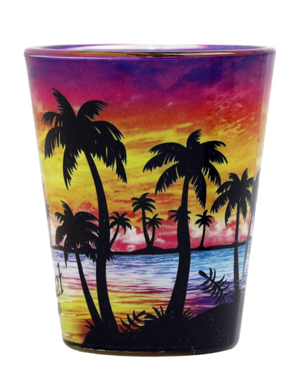 Phuket Thailand Palm Sunset Shot Glass