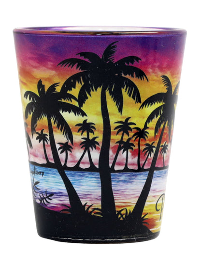 Phuket Thailand Palm Sunset Shot Glass