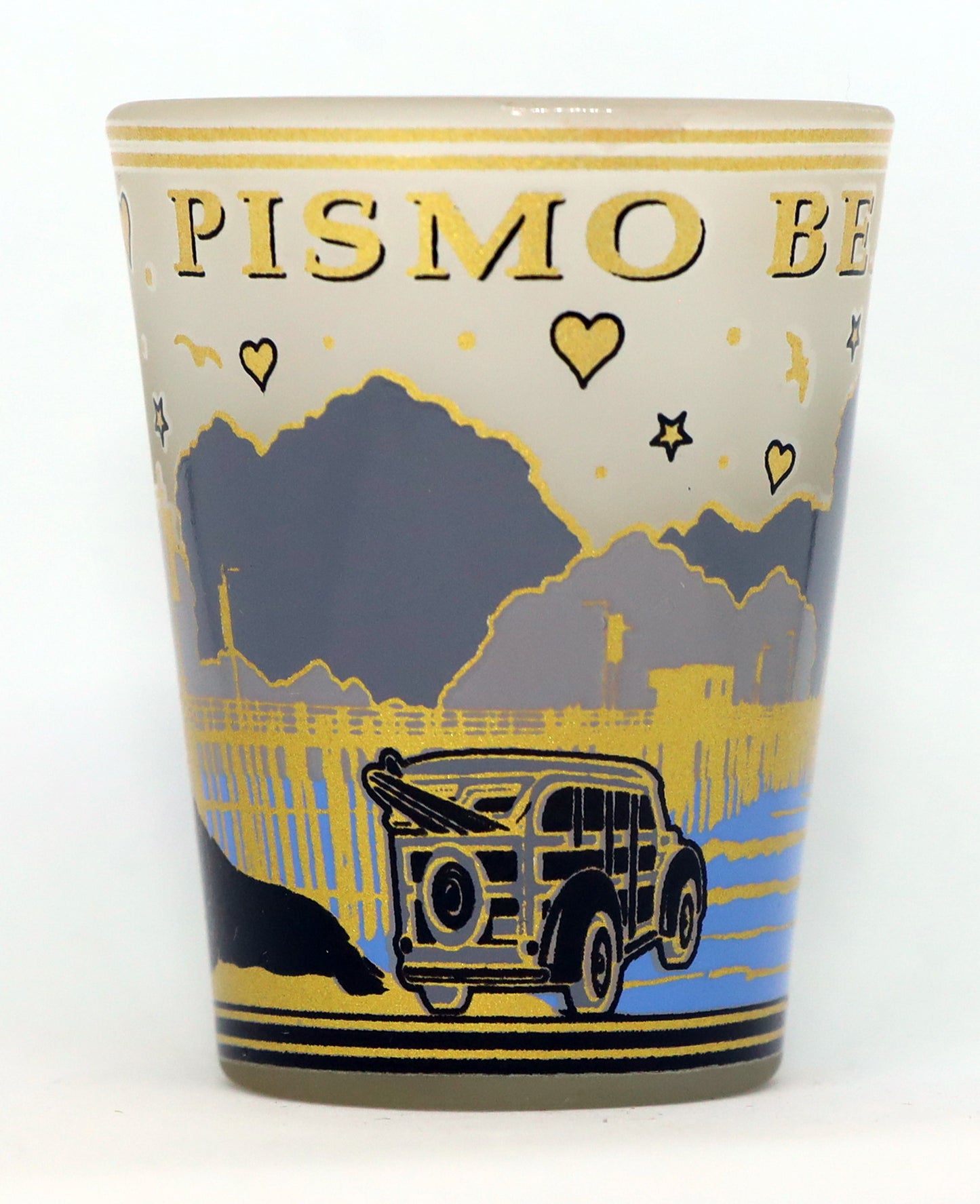 Pismo Beach California Starry Frosted Shot Glass