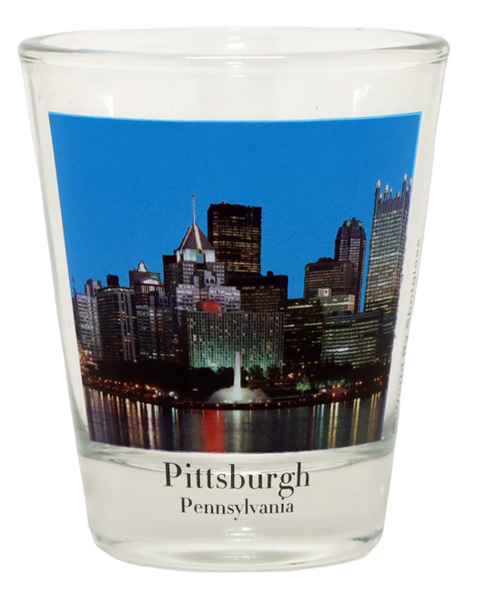 Pittsburgh Pennsylvania City Skyline Color Photo Shot Glass