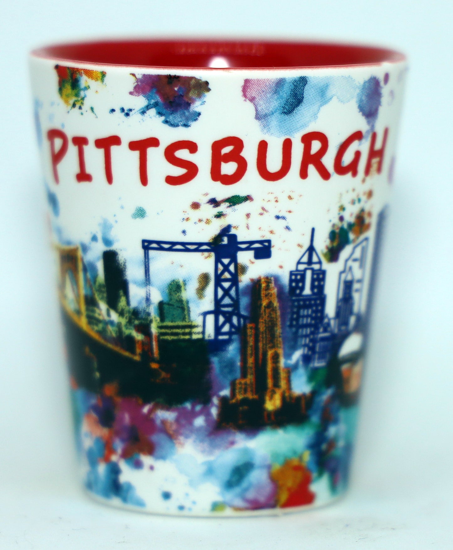 Pittsburgh Pennsylvania Ceramic Light Water Color Shot Glass