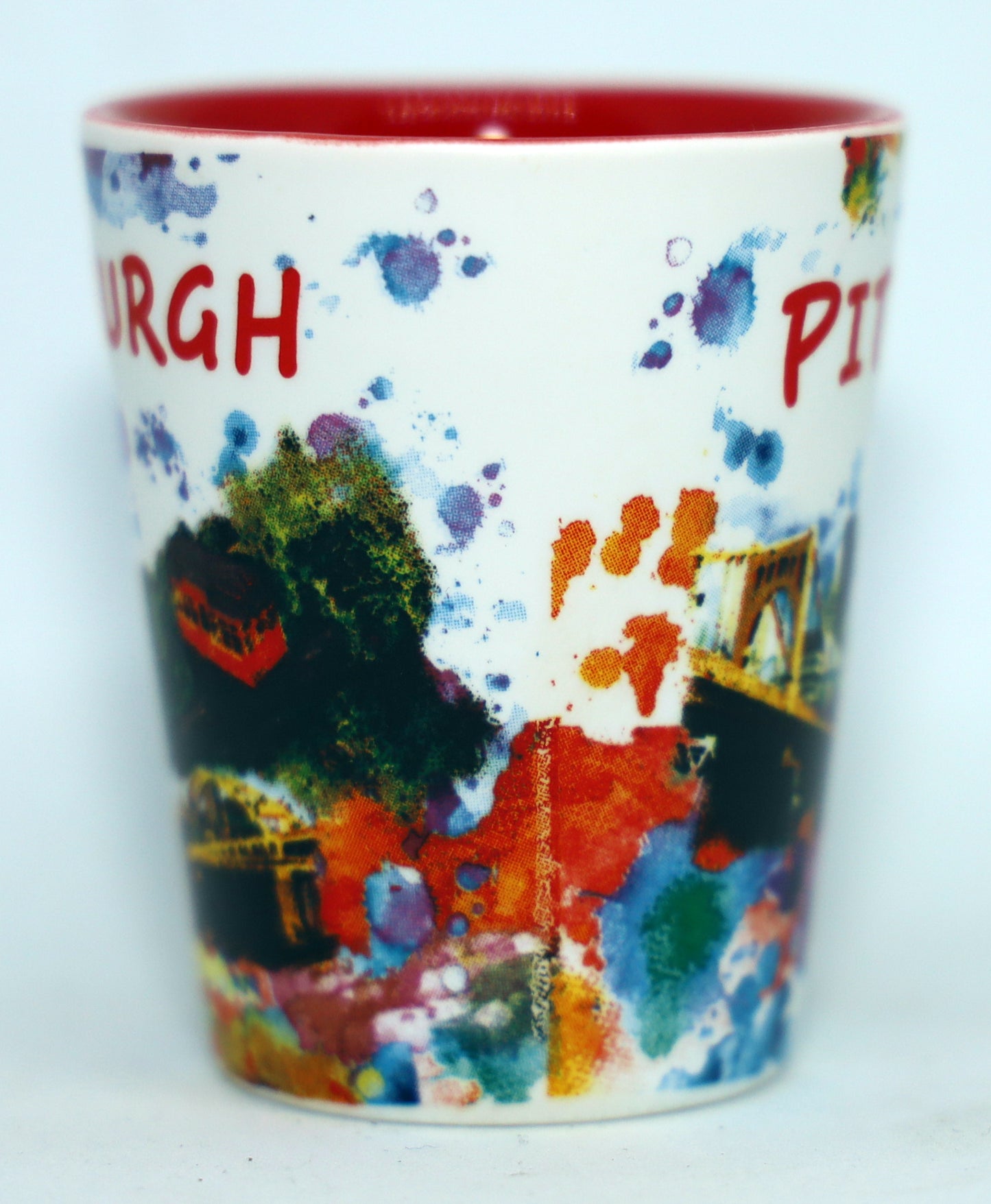 Pittsburgh Pennsylvania Ceramic Light Water Color Shot Glass