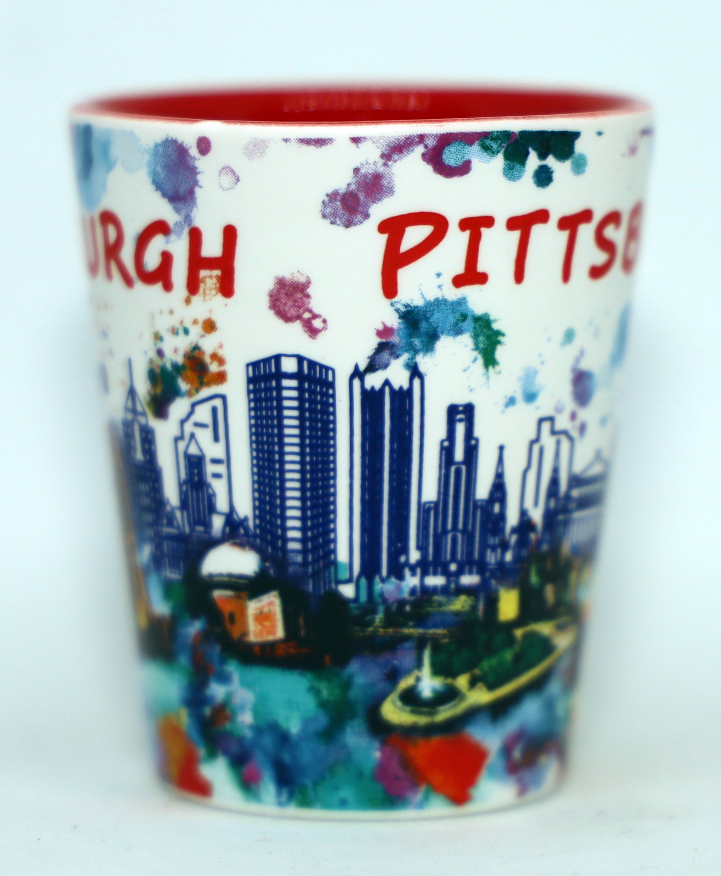 Pittsburgh Pennsylvania Ceramic Light Water Color Shot Glass