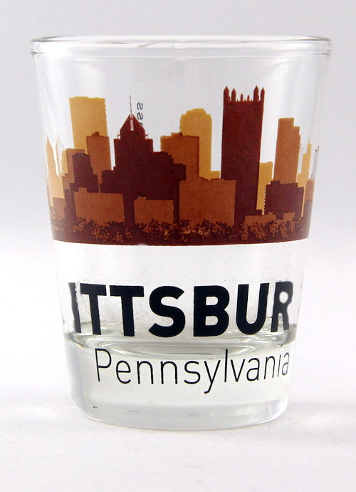 Pittsburgh Pennsylvania Sunset Skyline Shot Glass