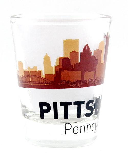 Pittsburgh Pennsylvania Sunset Skyline Shot Glass