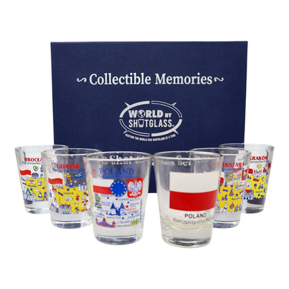 Poland Souvenir Boxed Shot Glass Set (Set of 6)