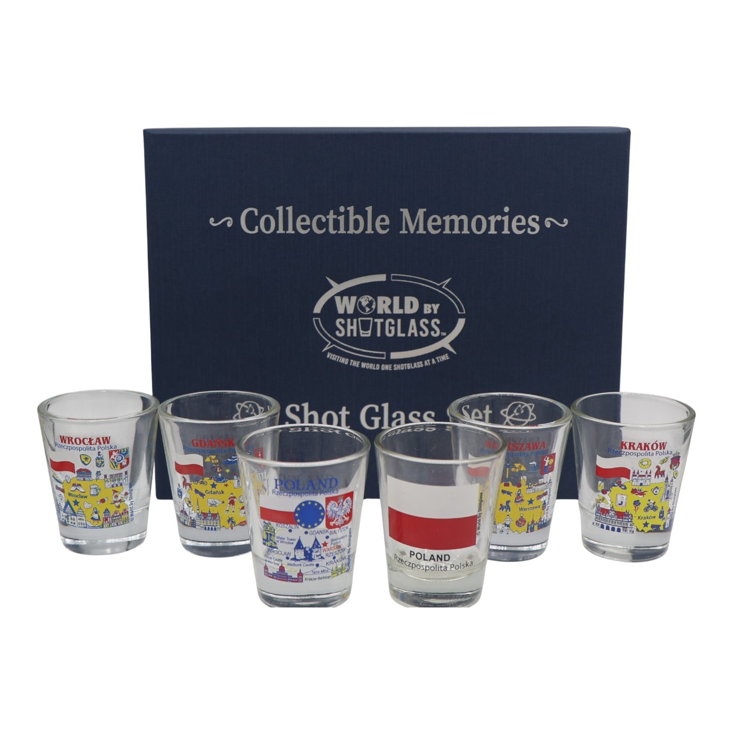 Poland Souvenir Boxed Shot Glass Set (Set of 6)