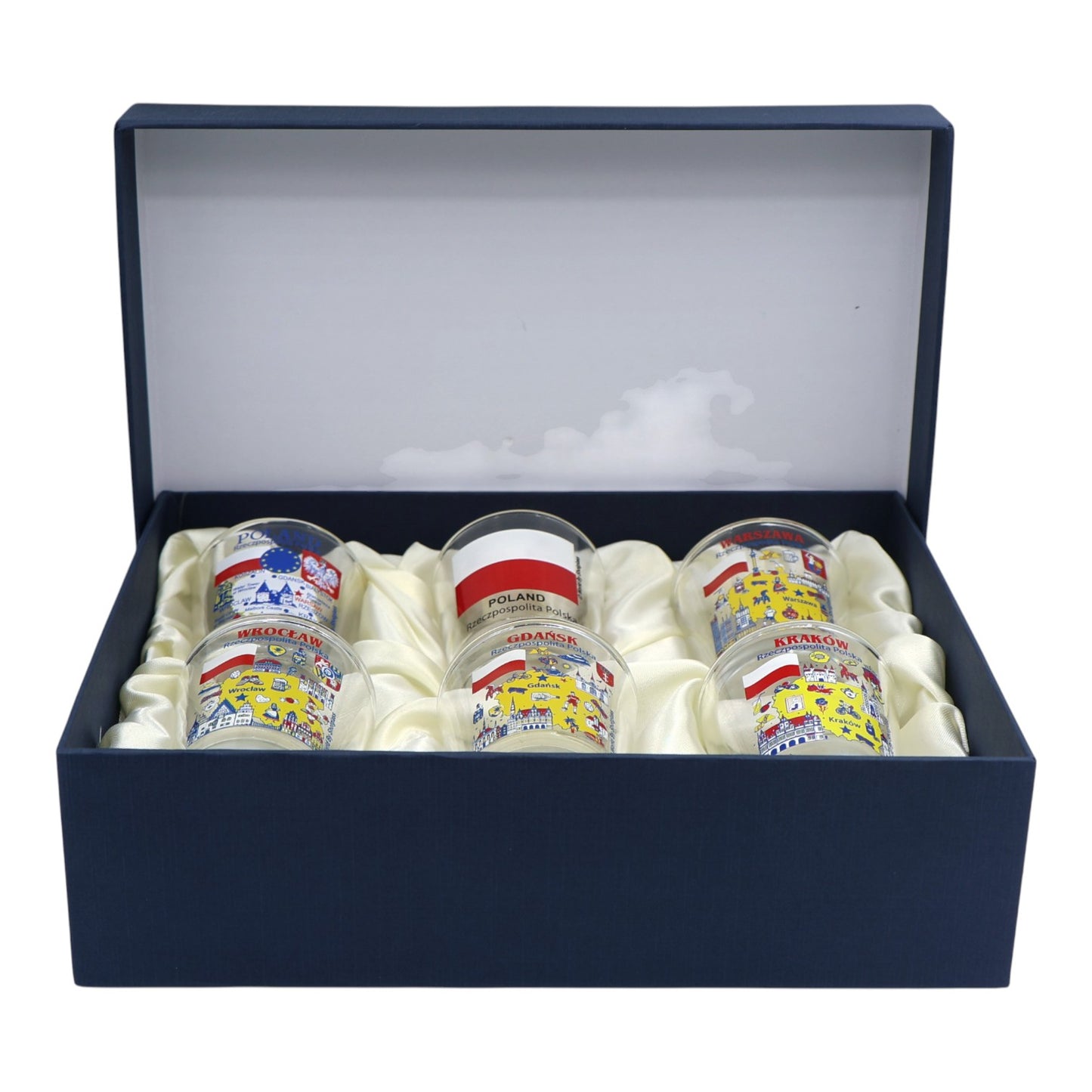 Poland Souvenir Boxed Shot Glass Set (Set of 6)