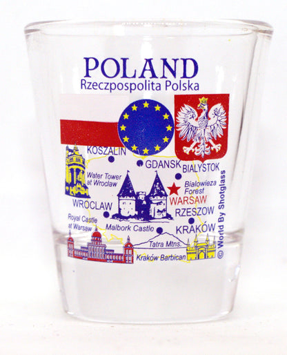 Poland Souvenir Boxed Shot Glass Set (Set of 6)