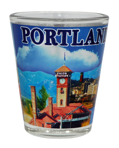 Portland Oregon Blue Skyline Shot Glass