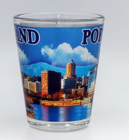Portland Oregon Blue Skyline Shot Glass