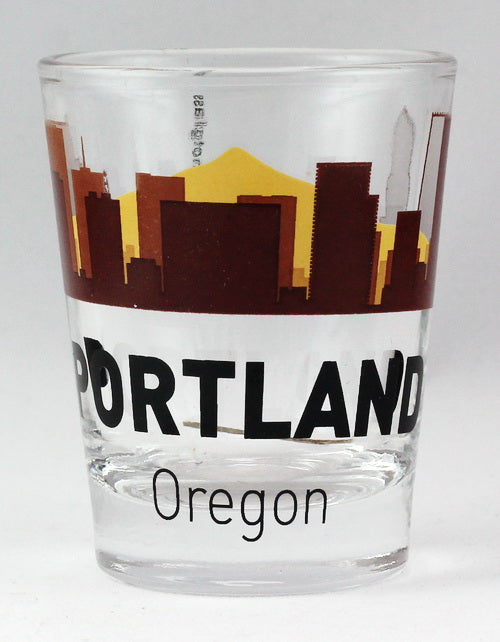 Portland Oregon Sunset Skyline Shot Glass