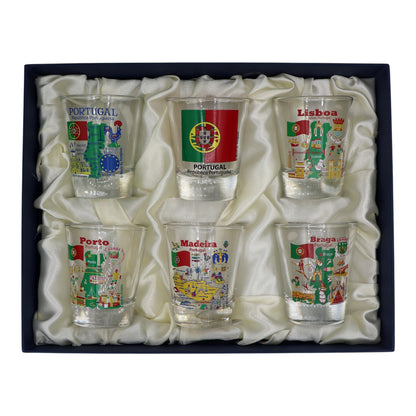 Portugal Souvenir Boxed Shot Glass Set (Set of 6)