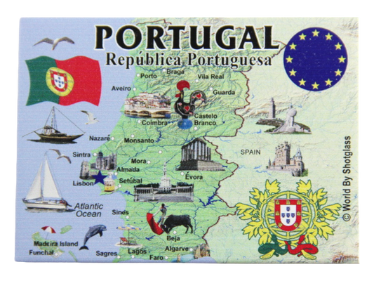 Portugal EU Series Souvenir Fridge Magnet 2.5 inches X 3.5 inches