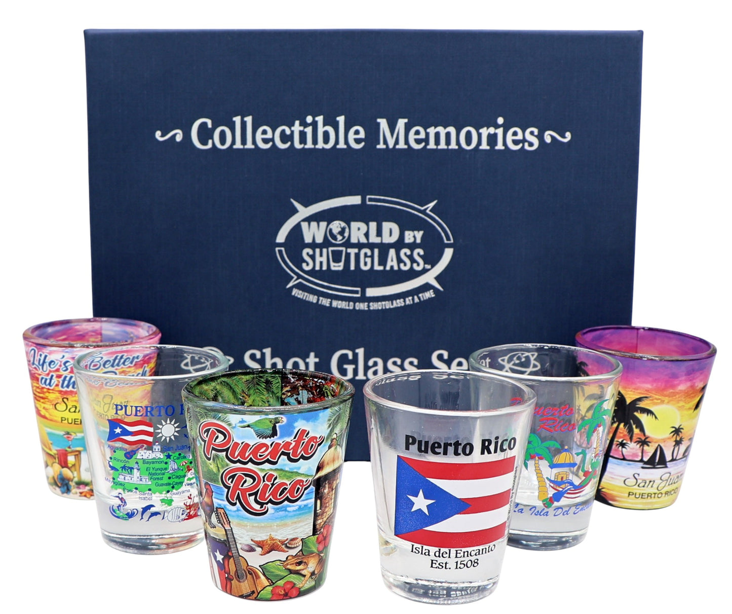 Puerto Rico Souvenir Boxed Shot Glass Set (Set of 6)