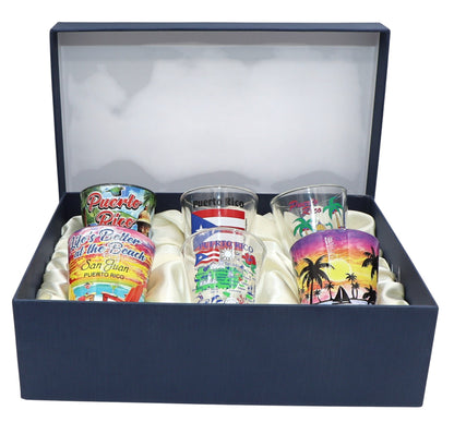 Puerto Rico Souvenir Boxed Shot Glass Set (Set of 6)