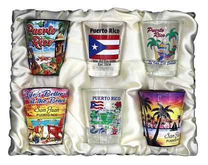 Puerto Rico Souvenir Boxed Shot Glass Set (Set of 6)