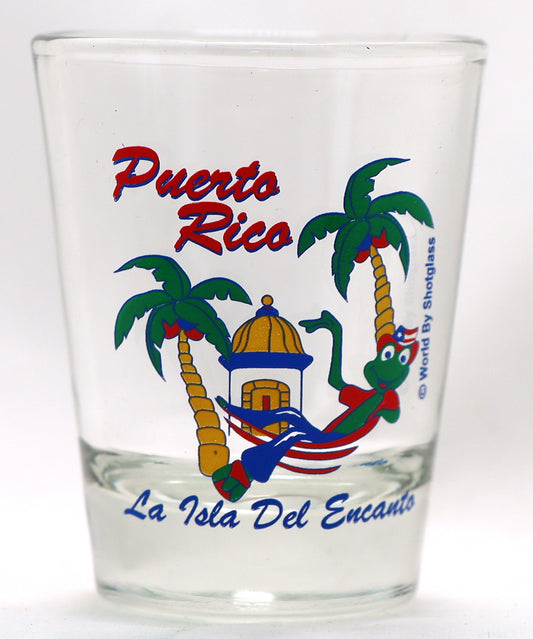 Puerto Rico La Isla Del Encanto Frog Shot Glass