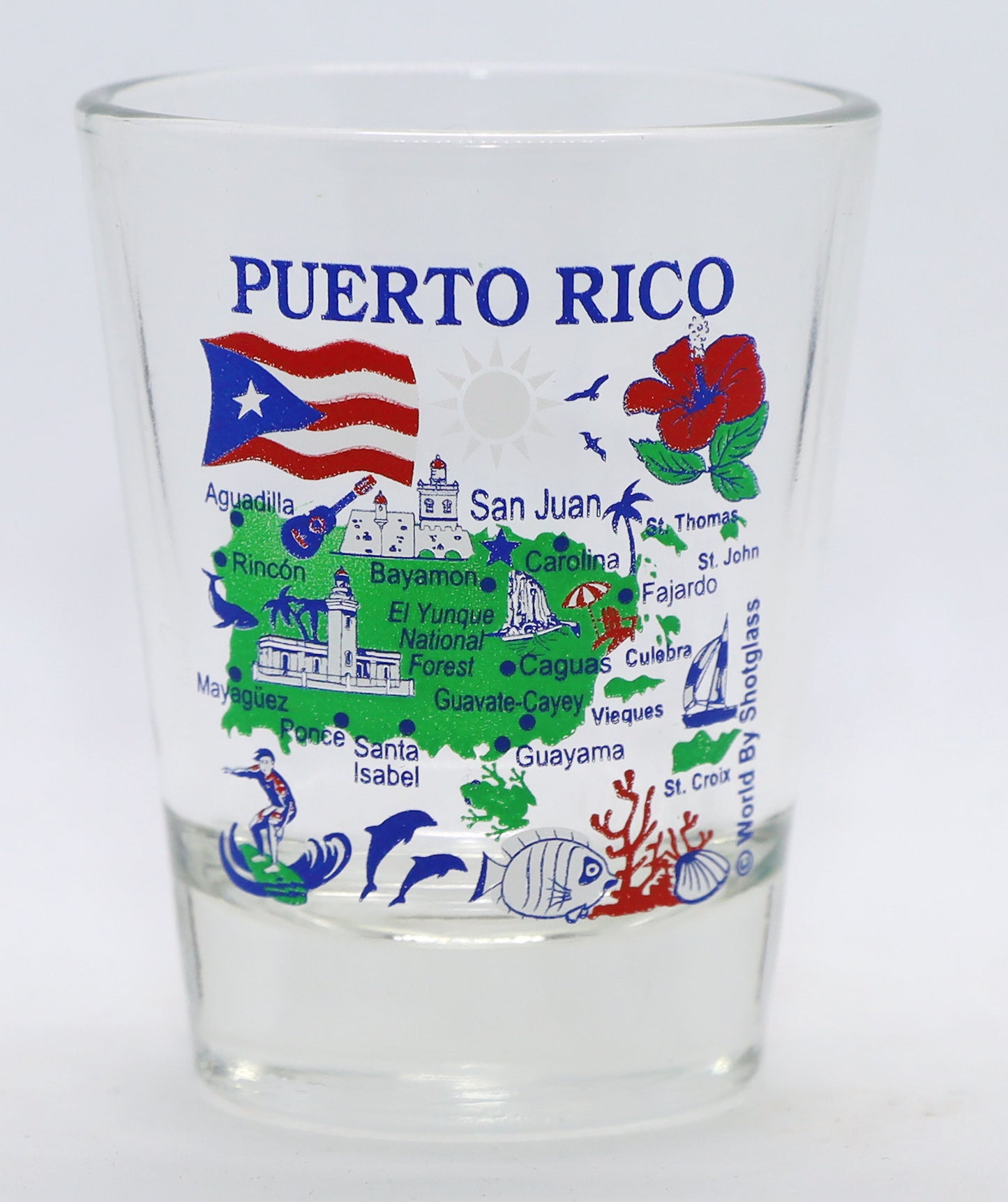 Puerto Rico Map Shot Glass