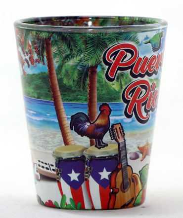 Puerto Rico Scene In and Out Shot Glass