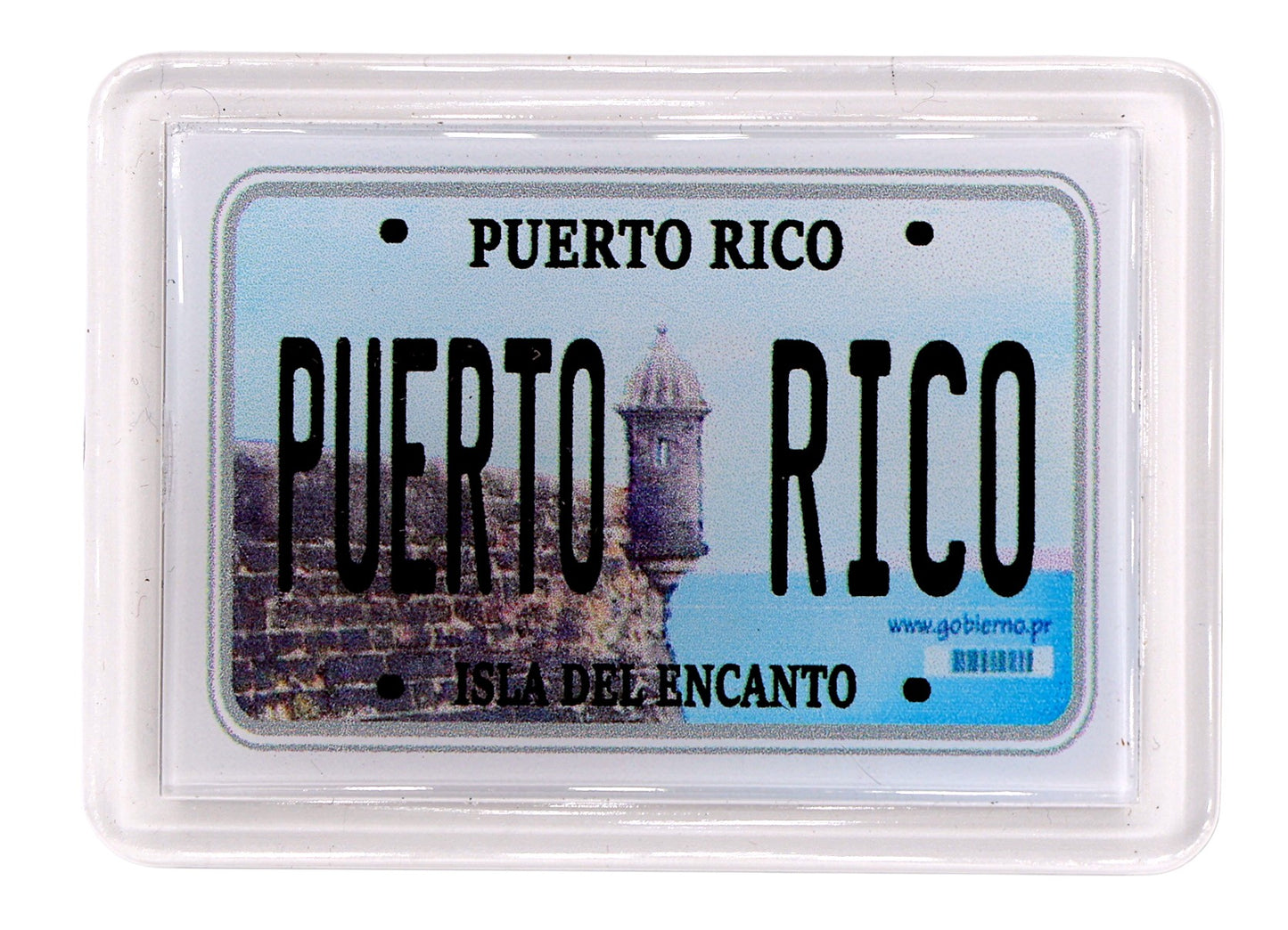 Puerto Rico License Plate Acrylic Small Fridge Collector's Souvenir Magnet 2.35" X 1.75"