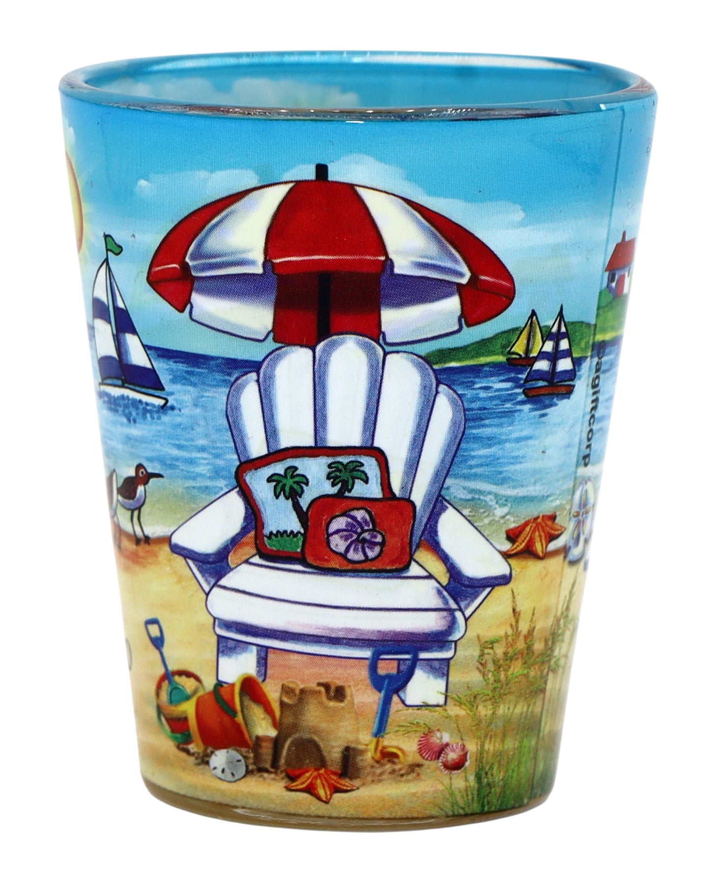 Puerto Rico Beach Chair In and Out Shot Glass