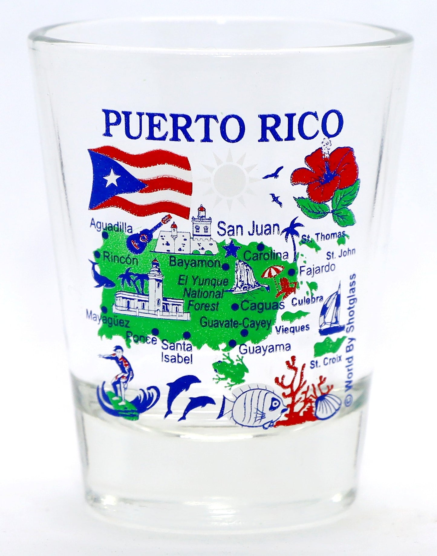 Puerto Rico Caribbean Shot Glass Boxed Set (Set of 2)